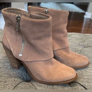 Taupe Brown Suede Boots